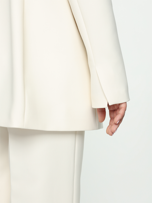 Однобортный жакет свободного кроя (Молочный)