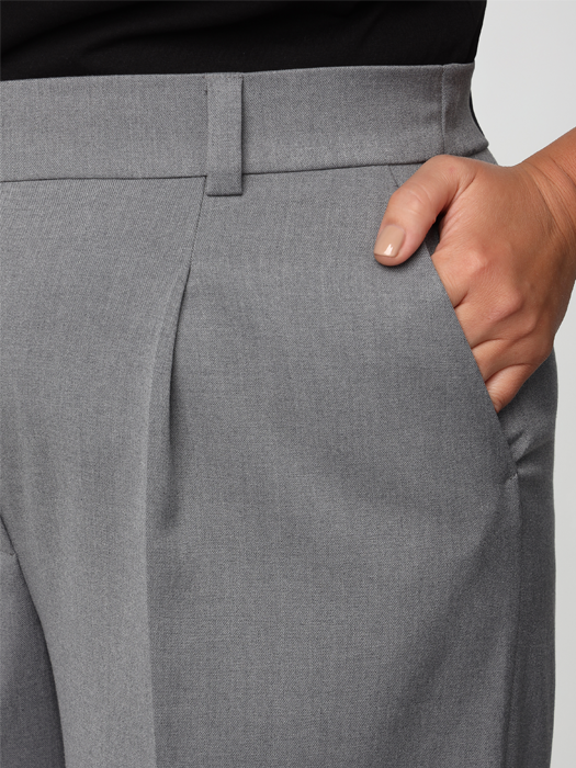 Брюки-палаццо с защипами (Серый)