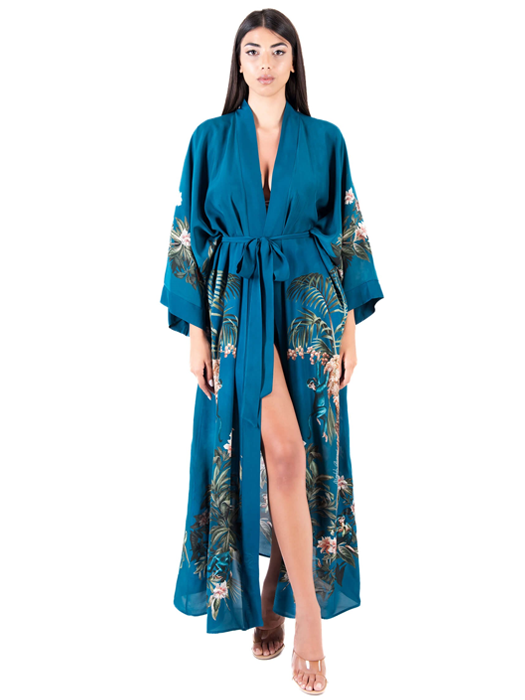 Туника пляжная длинная District Fantasia (Бирюзовый)