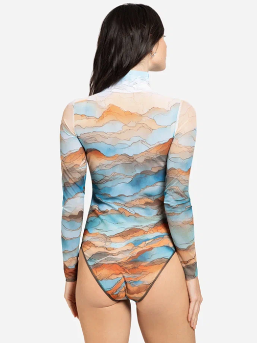 Слитный купальник с рукавом и молнией Rodasoleil "Анза" 