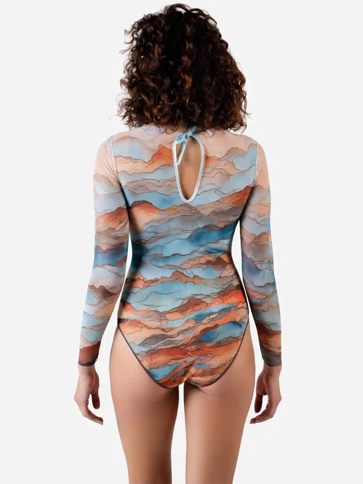 Слитный купальник с рукавом Rodasoleil "Анза" 