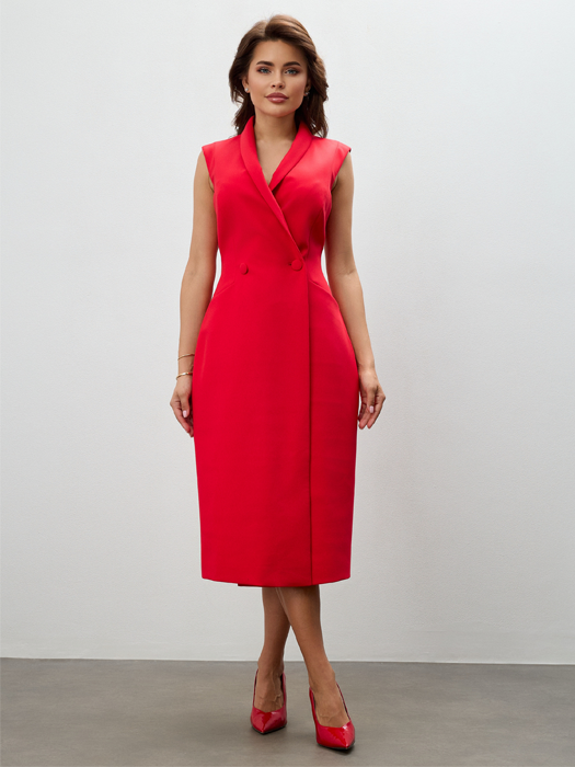Платье приталенное (Красный)