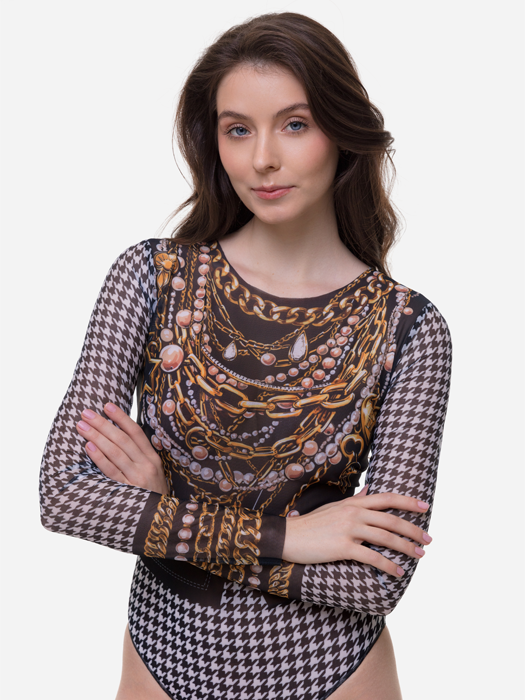 Слитный купальник с рукавом Rodasoleil "Paris Chic" 