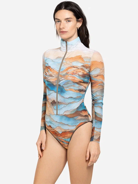 Слитный купальник с рукавом и молнией Rodasoleil "Анза" 