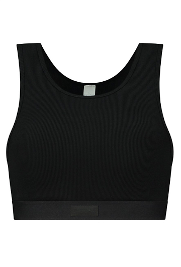 Бюстгальтер-топ BYE BRA Natural Rib Cropped Tanktop (Black)