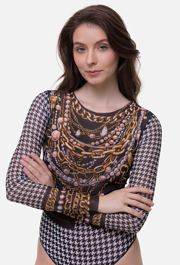 Слитный купальник с рукавом Rodasoleil "Paris Chic" 