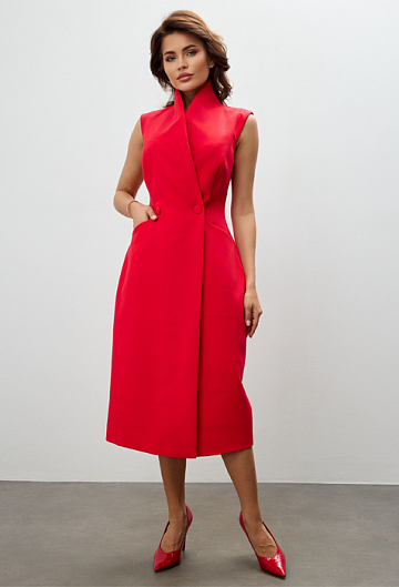 Платье приталенное (Красный)