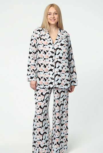 Брюки домашние (Темный принт)