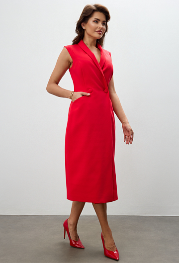 Платье приталенное (Красный)