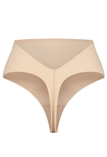 Трусы стринги BYE BRA Low Back Mid Waist Thong (Beige)