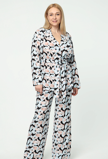 Брюки домашние (Темный принт)