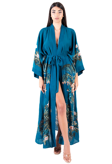 Туника пляжная длинная District Fantasia (Бирюзовый)