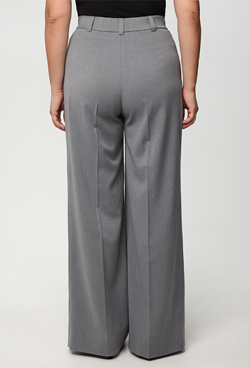 Брюки-палаццо с защипами (Серый)