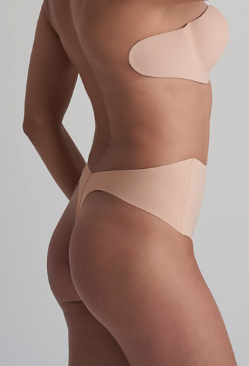 Трусы стринги BYE BRA Low Back Mid Waist Thong (Beige)