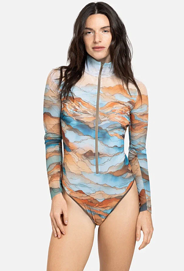 Слитный купальник с рукавом и молнией Rodasoleil "Анза" 