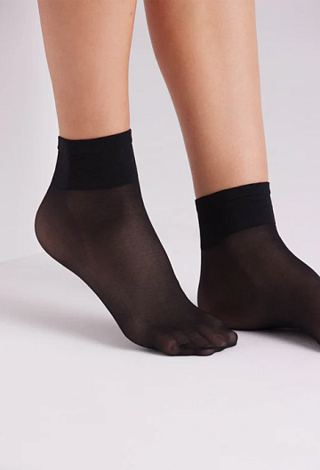 Носки Ysabel Mora 2-Pack Ankle Socks With Anti-Pressure Cuffs 20 Den (Black)