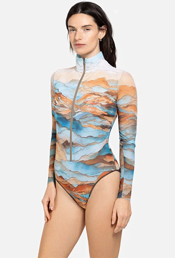 Слитный купальник с рукавом и молнией Rodasoleil "Анза" 